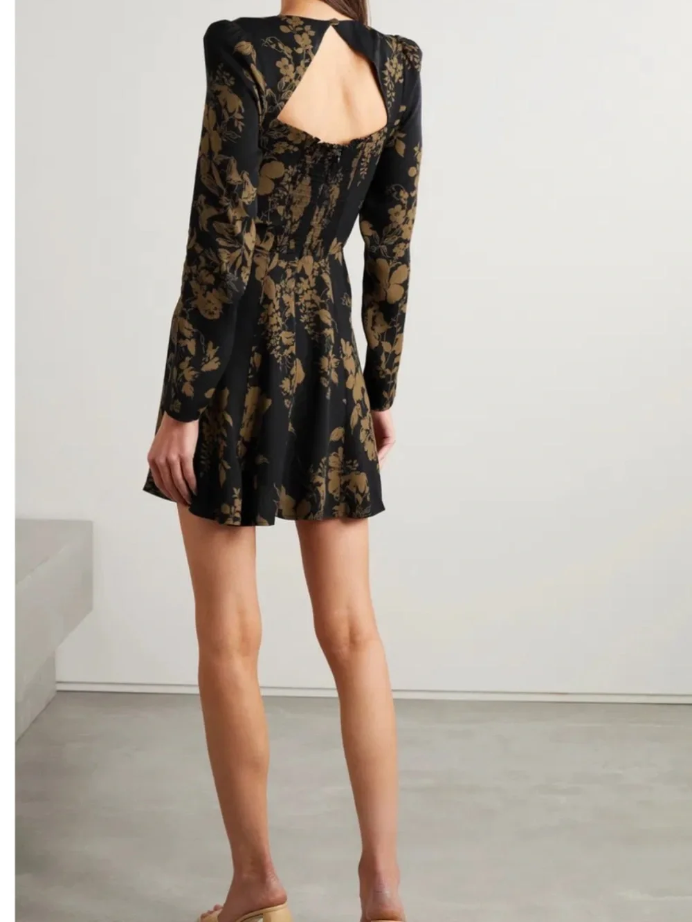 Reformation Indira Cutout Floral-print Crepe Mini Dress - Picture 3 of 6